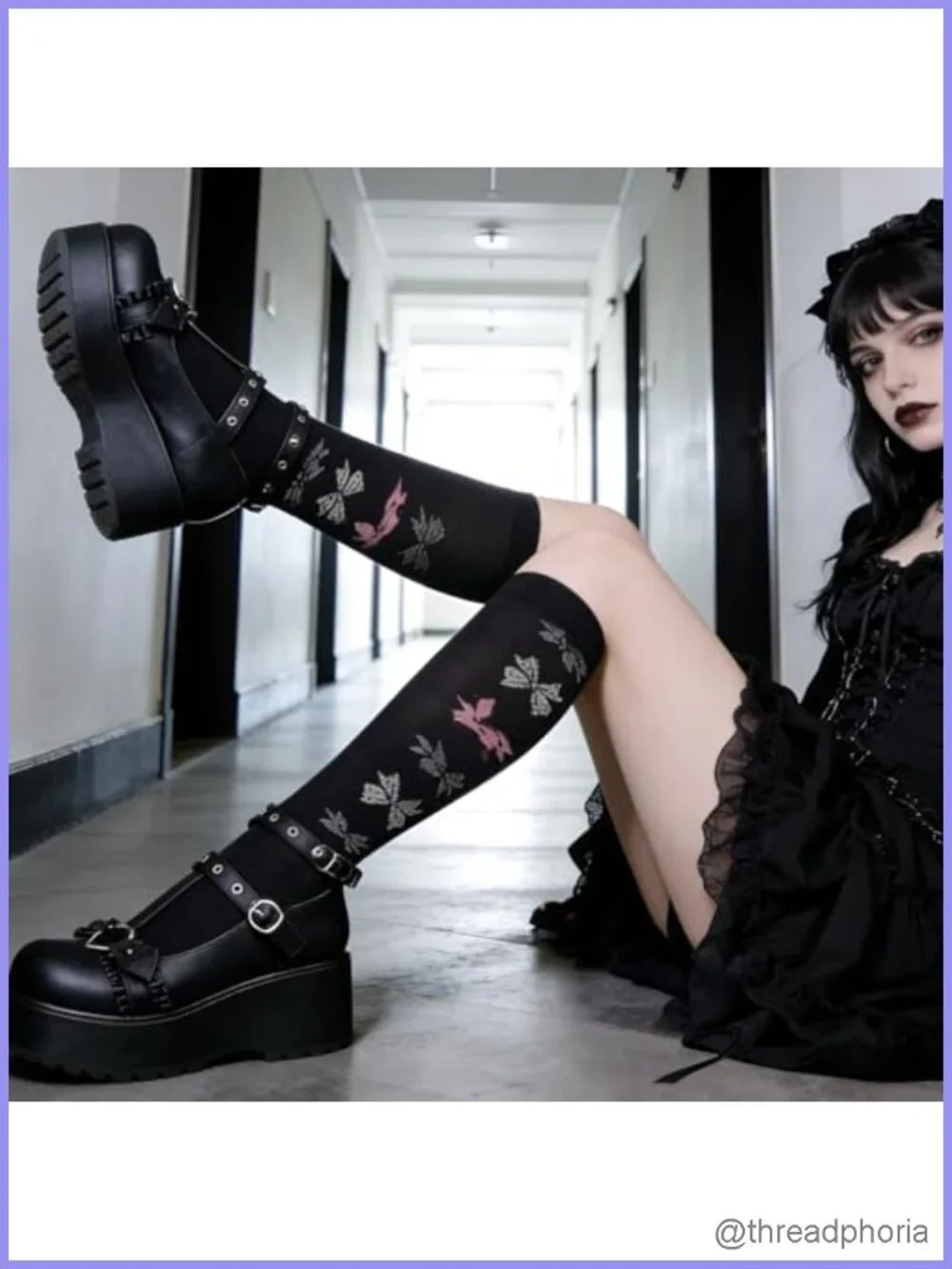 Mary Jane Platform Pumps Ankle Strap Goth Lolita Dress Shoes